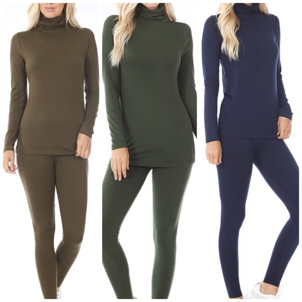 2pcs Set. Long sleeve turtleneck&matching leggings